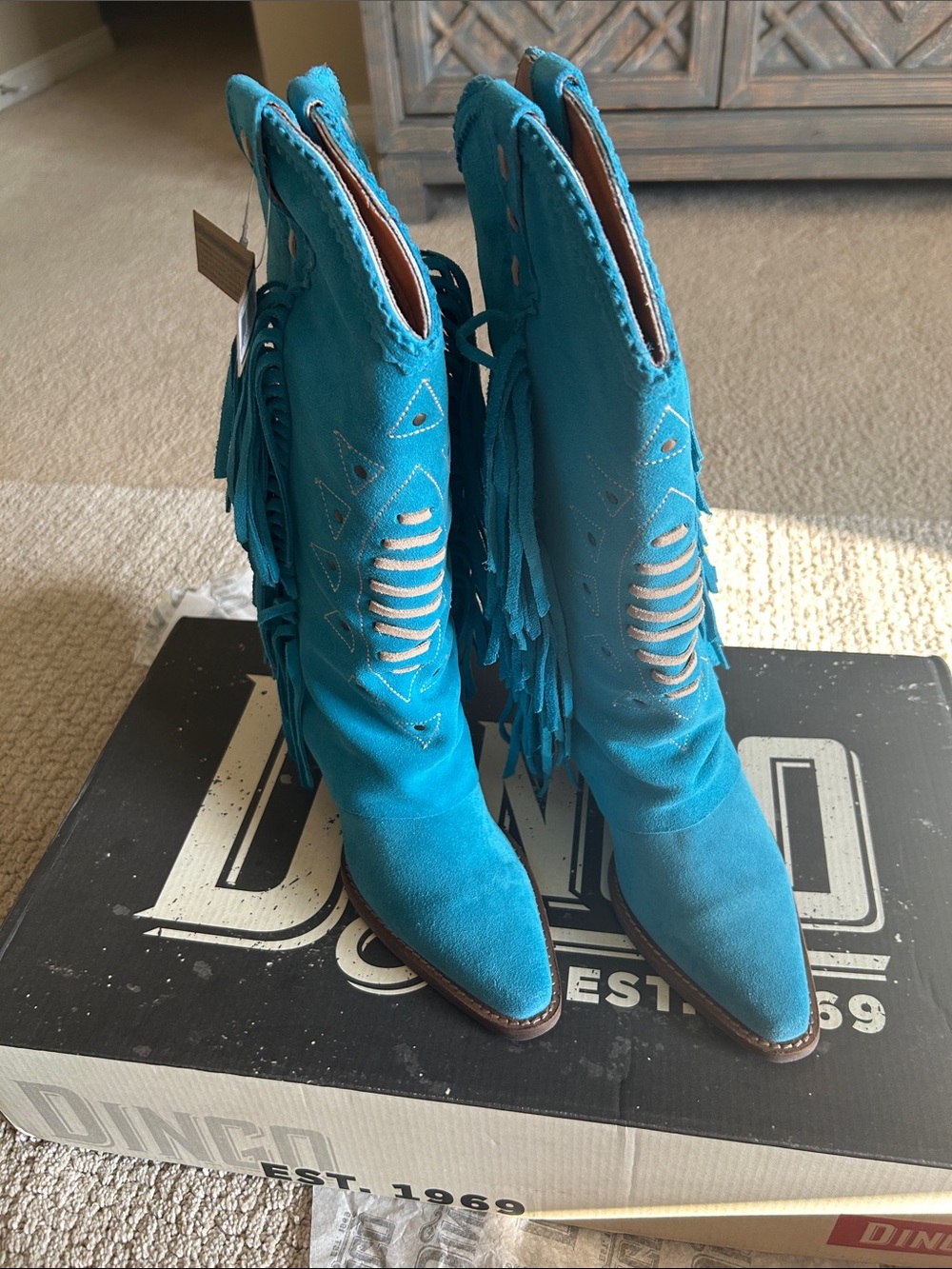 Dingo Spirit Trail Blue Boots with Flaw NWT 7.5 - Picture 1 of 10